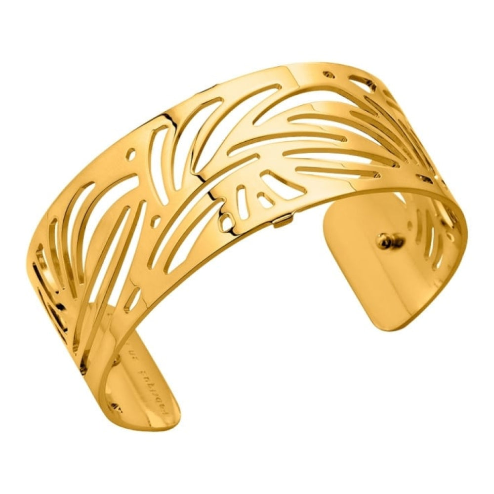 Gold Plated Aloe Patteren 25MM Cuff