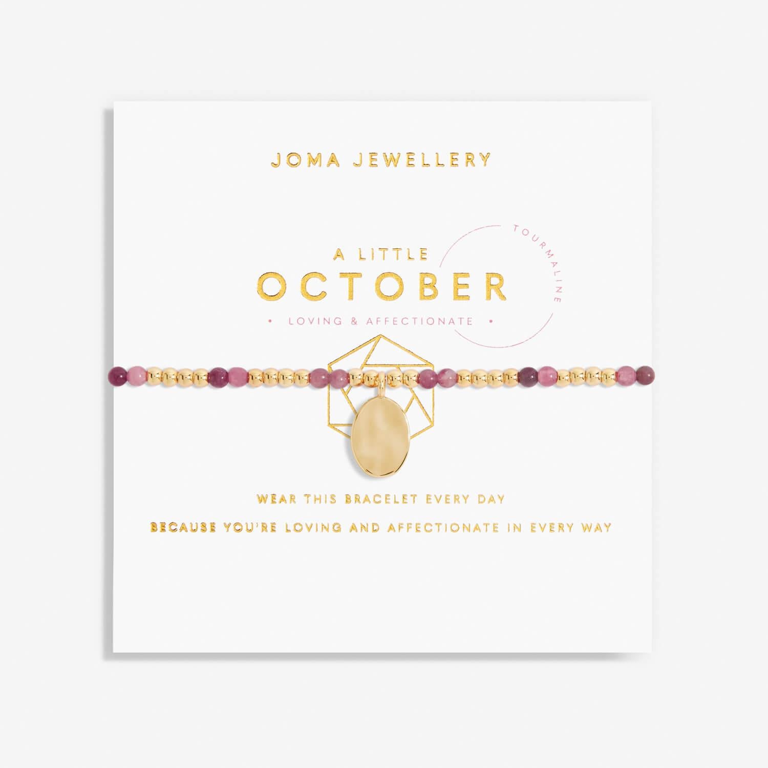 October A Little Birthstone Gold Bracelet