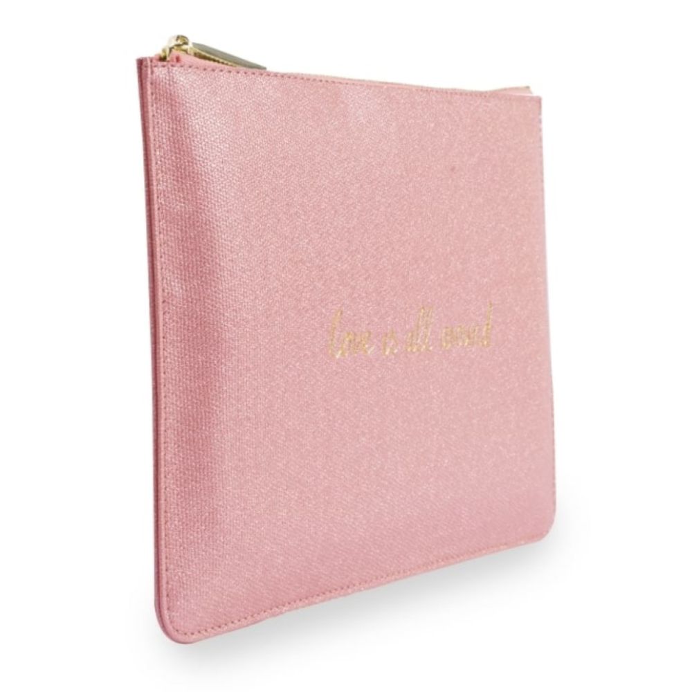 PERFECT POUCH - LOVE IS ALL AROUND - pink shimmer - 16x24cm