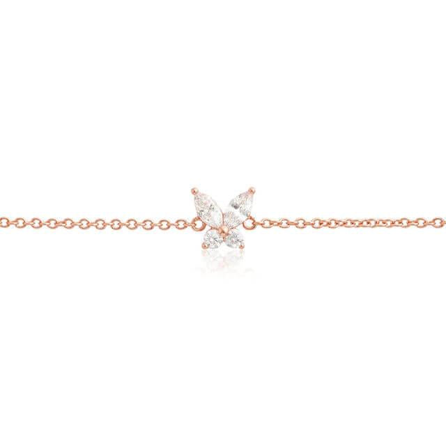 Sparkle Butterfly Marquise Bracelet Rose Gold