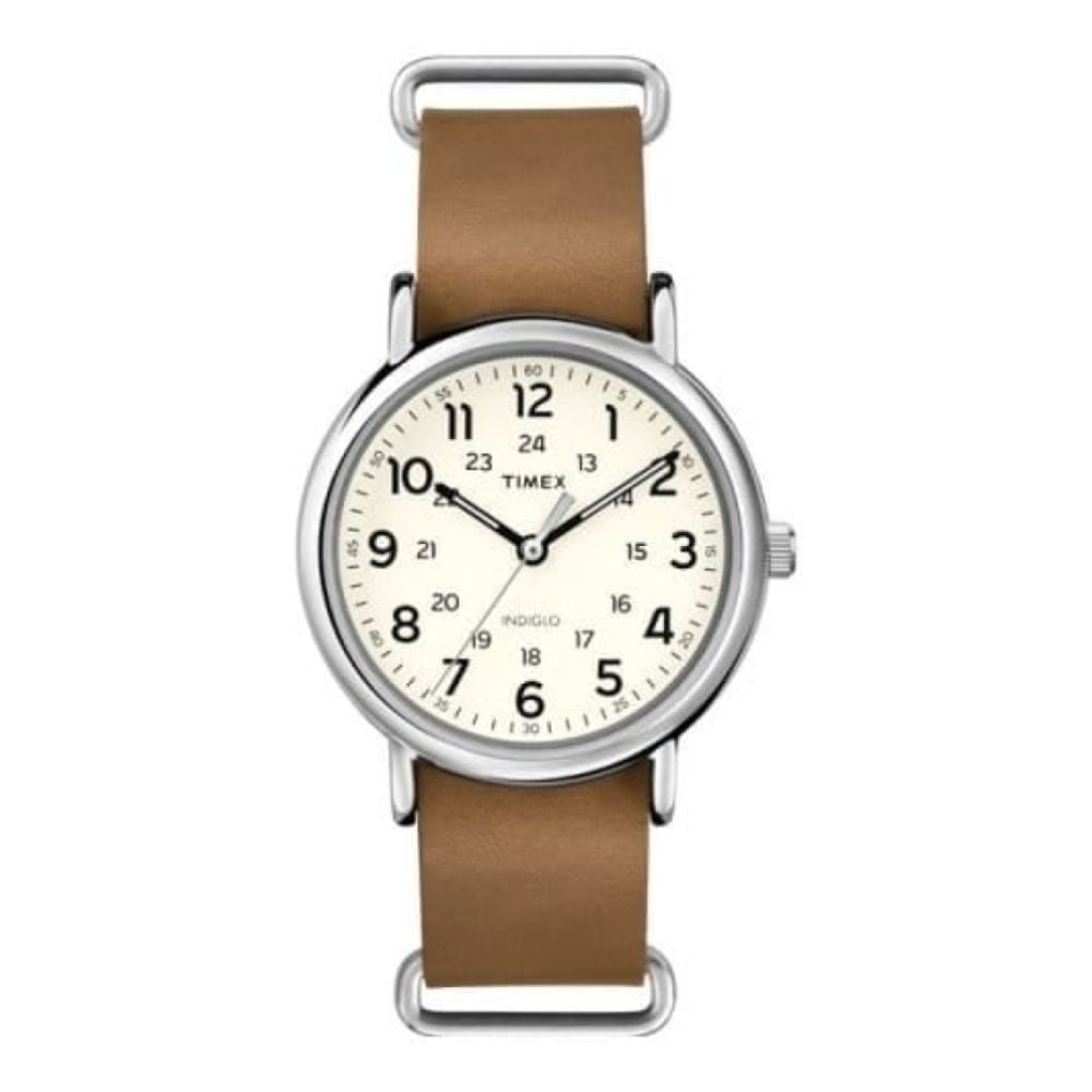 Timex Weekender Watch With Leather Strap