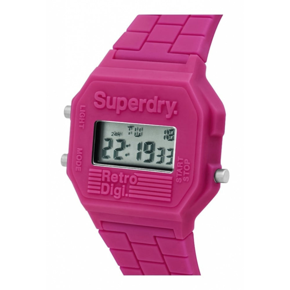 Mini Retro Digi Pink Silicone Strap Watch With Digital Display Dial