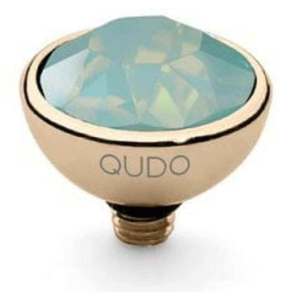 Famosa Gold 10mm Bottone Ring Top Pacific Opal