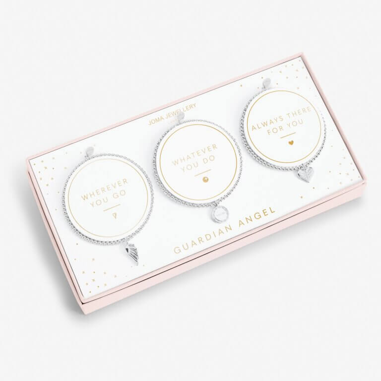 Celebration Set | Guardian Angel | Silver | Set Of 3 Bracelets | 17.5cm Stretch