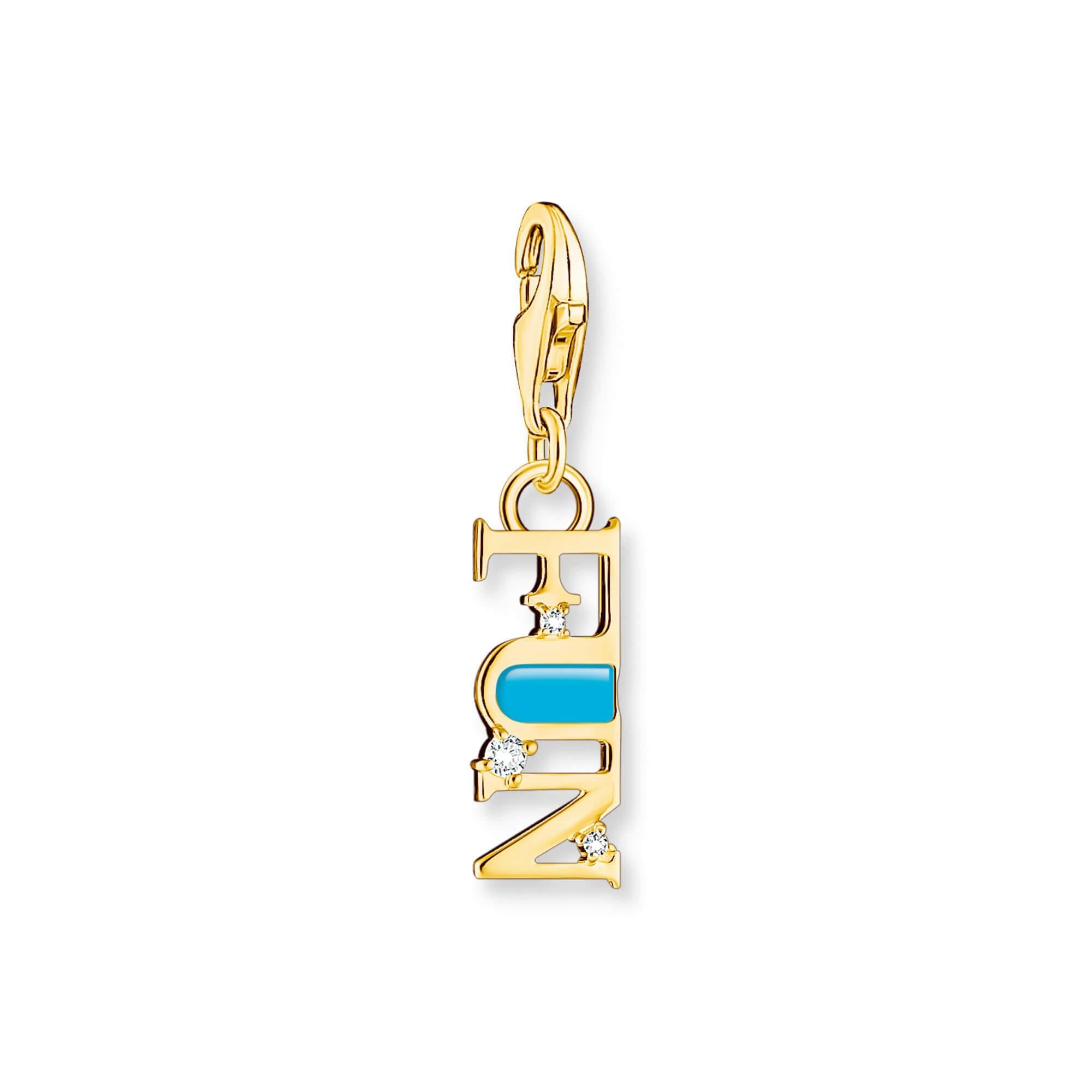 Gold Plated FUN Charm Pendant