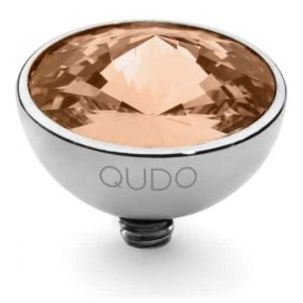 Famosa Silver 11.5mm Bottone Ring Top Light Peach