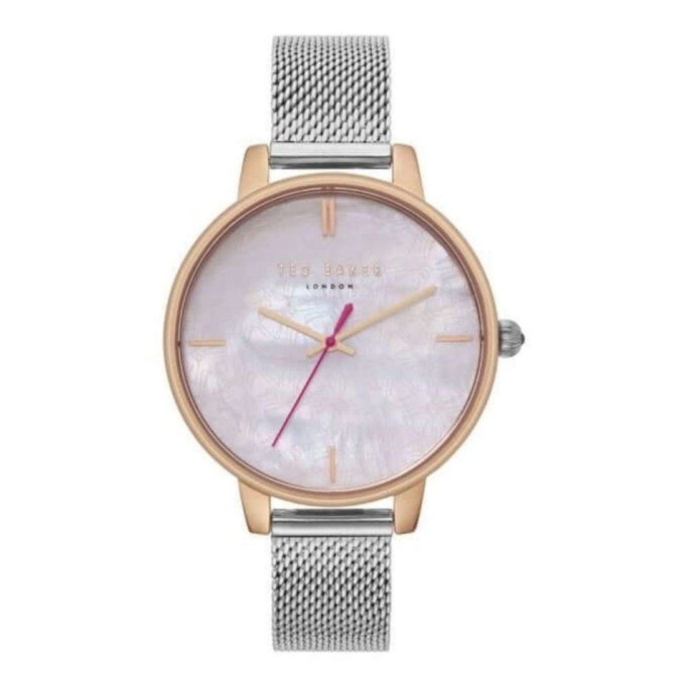 Rose Gold Case With MOP Dial & Silver Tone Mesh Strap Ladies Watch