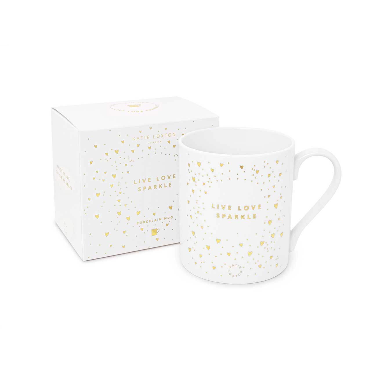 Porcelain Mug | Live Love Sparkle | White and Gold