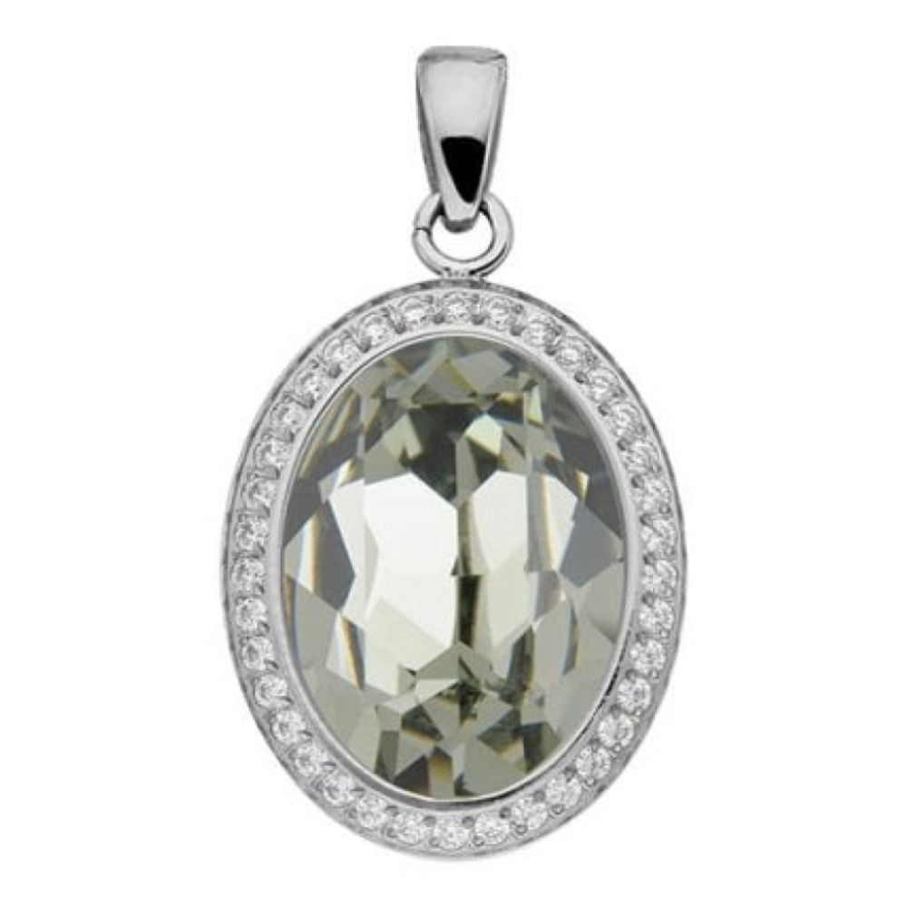 Pendant Tivola Deluxe Black Diamond Crystal Big Silver