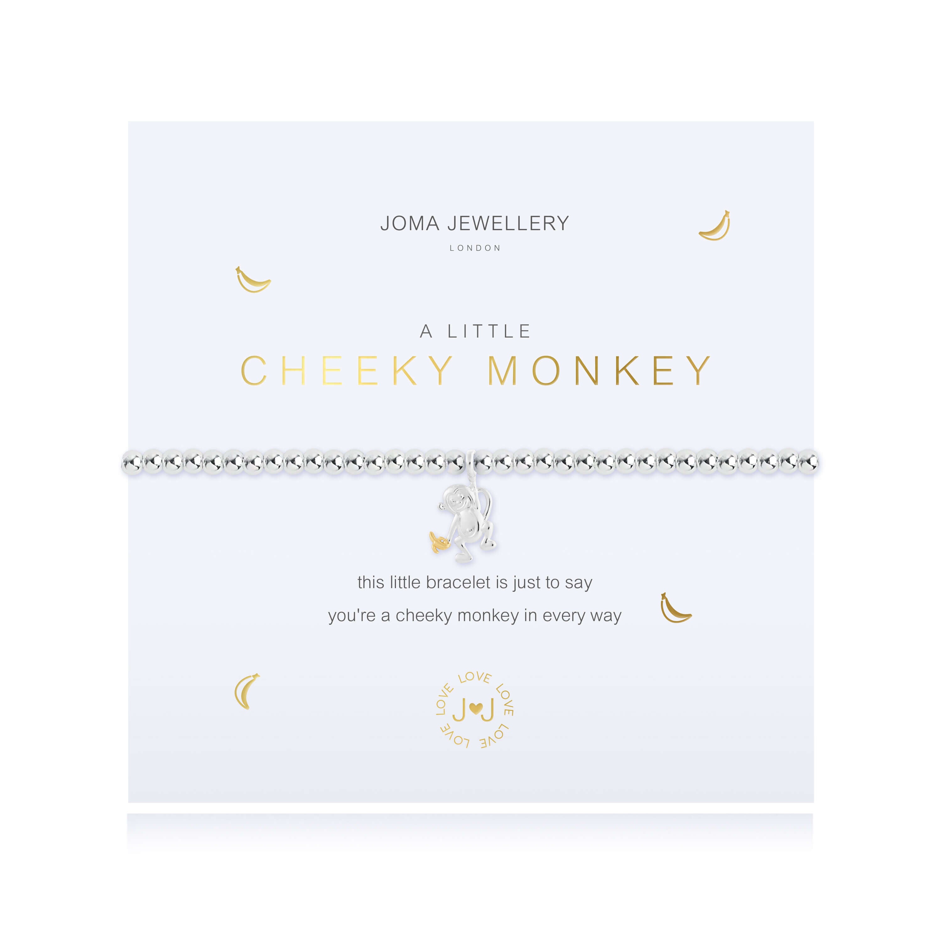 A Little Cheeky Monkey Silver Stretch Bracelet 17.5cm
