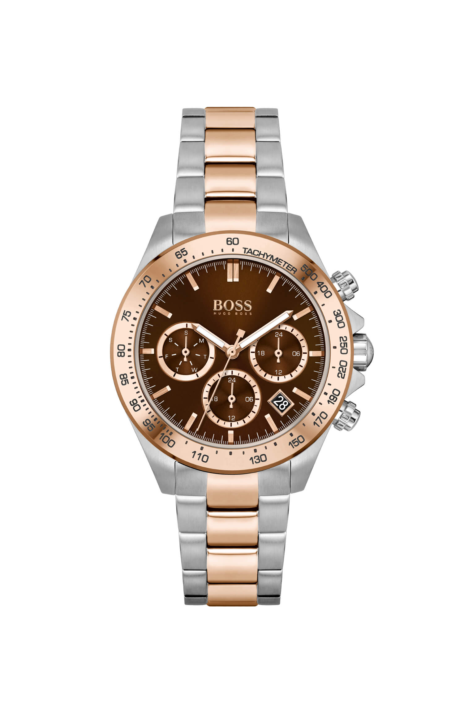 Novia Two Tone Rose Gold, Brown Chronograph Dial Ladies Watch