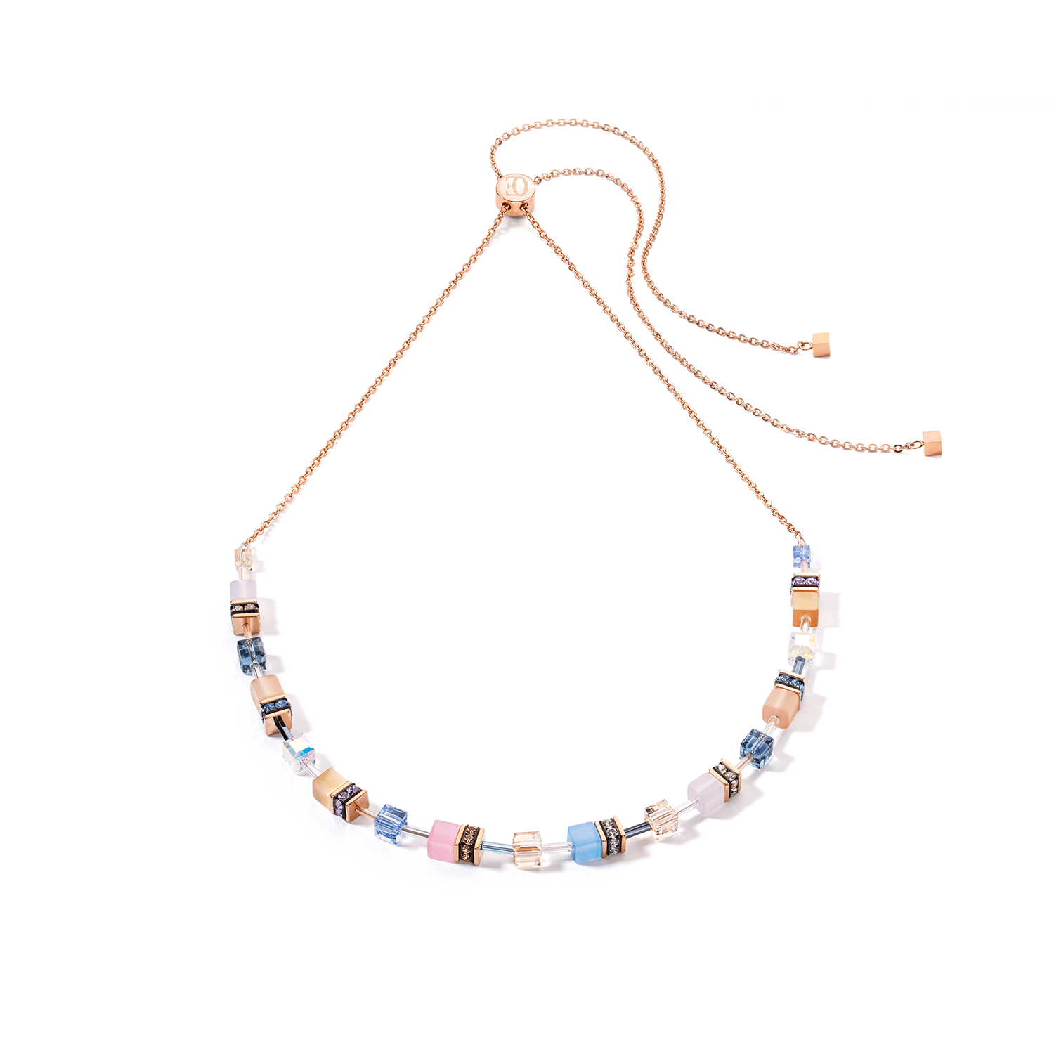 GeoCUBE Light Blue-Pink Necklace