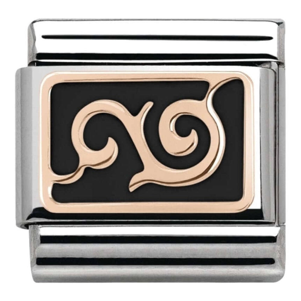 Classic Rose Gold Black Swirl Link