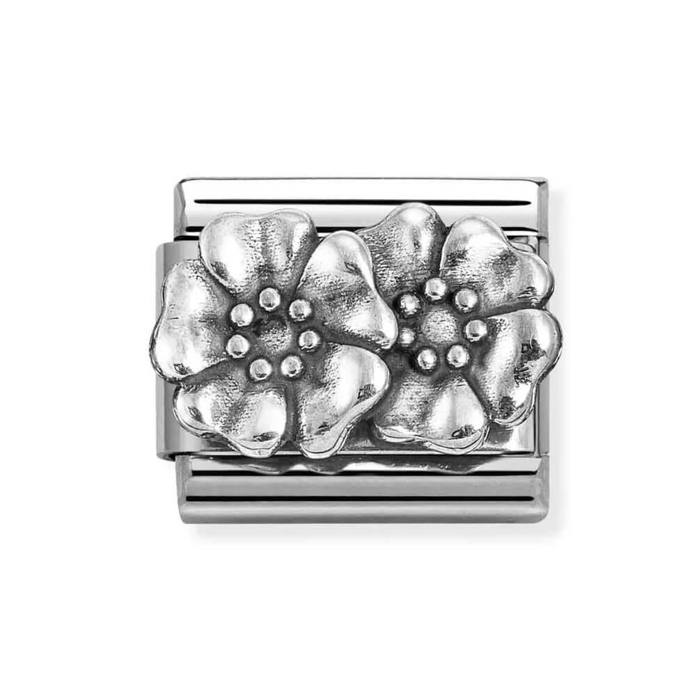 Composable Classic Link Double Flower In 925 Silver