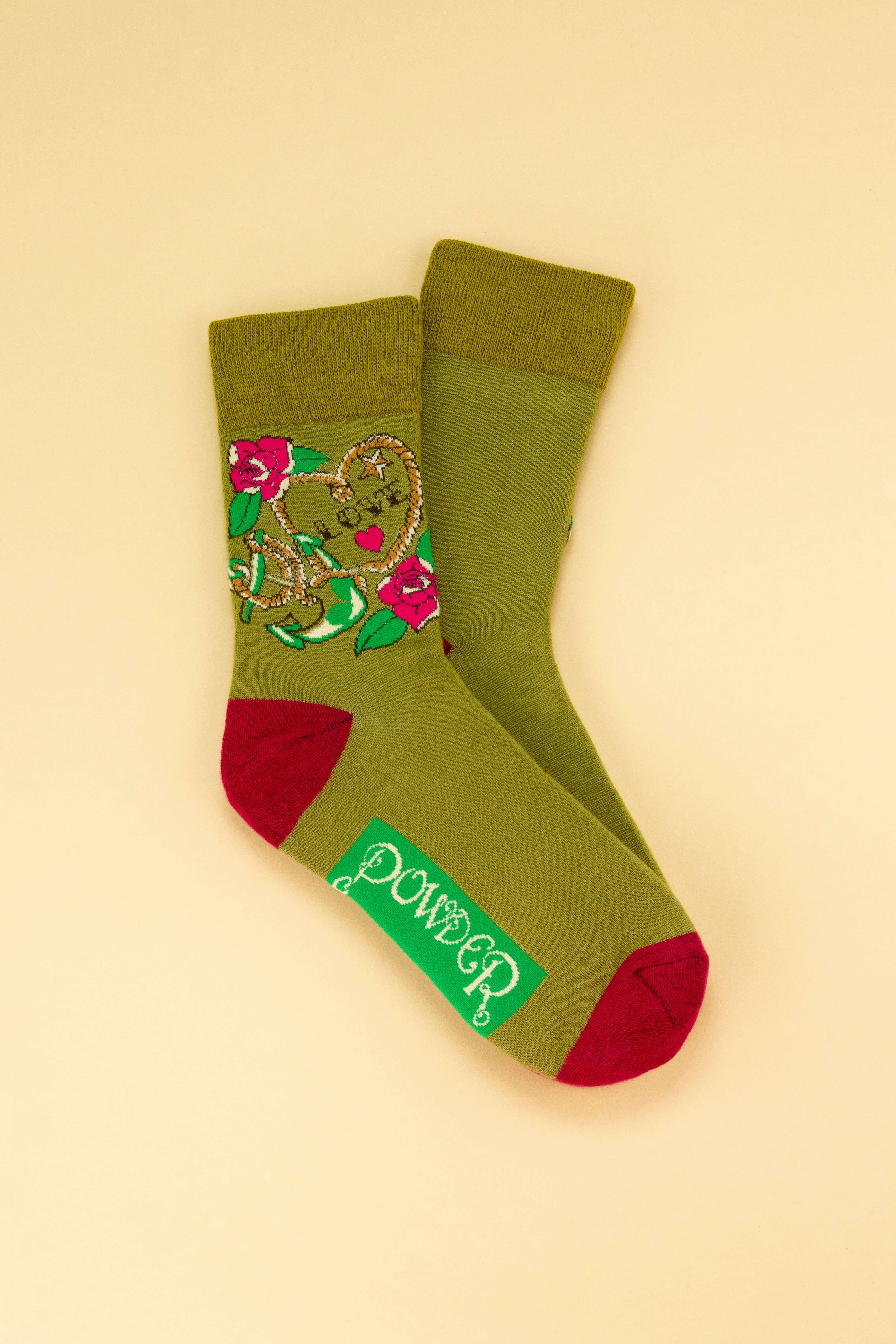 Tattoo Love - Lime Men's Socks