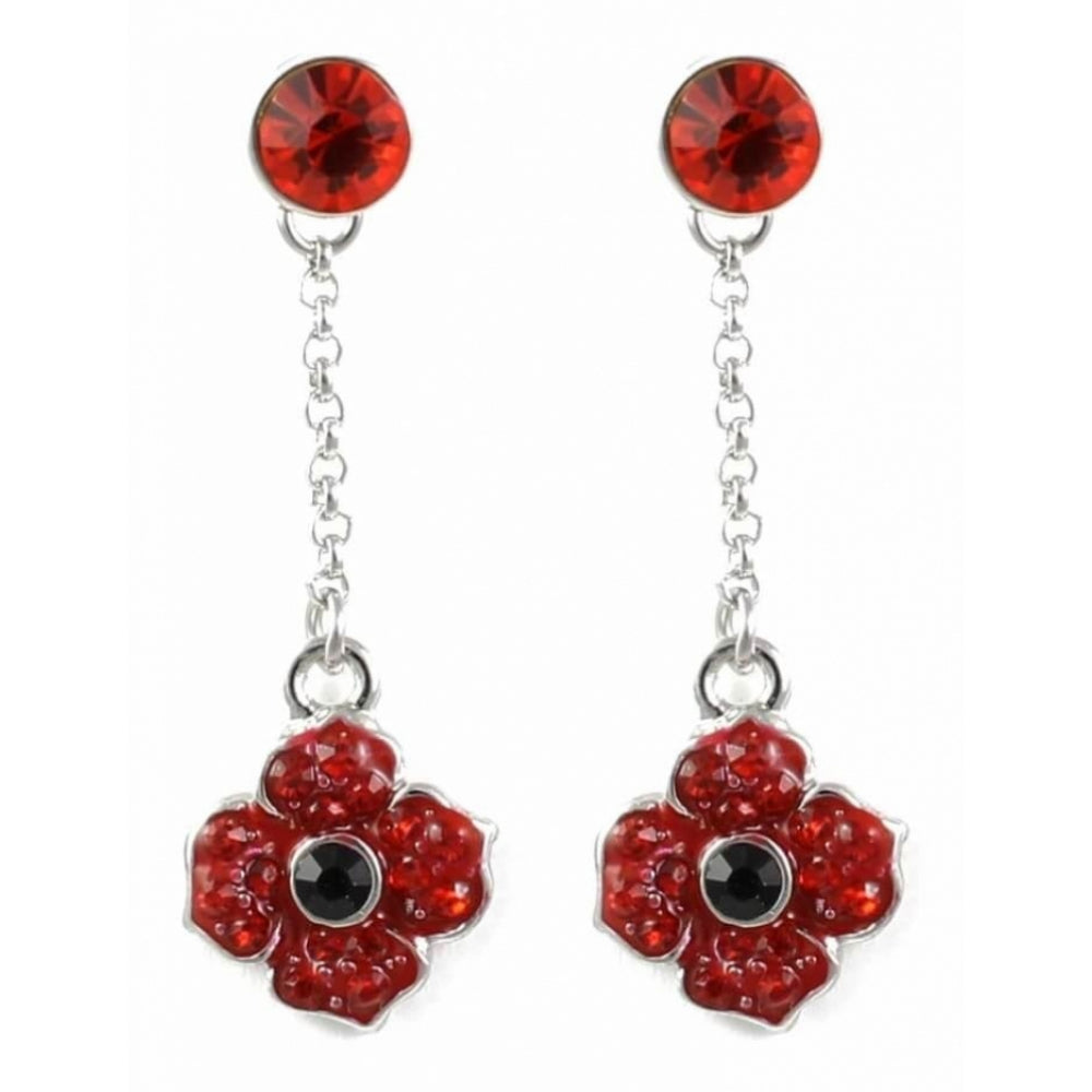 Single Drop Poppy & Stud