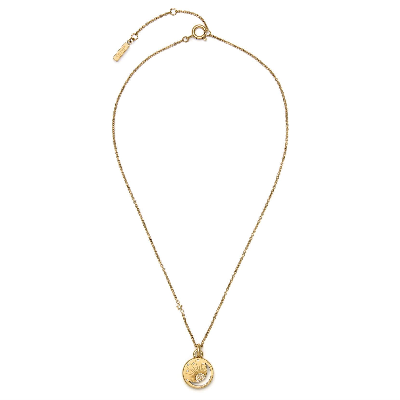 Celestial Sun Gold Plated Pendant Necklace