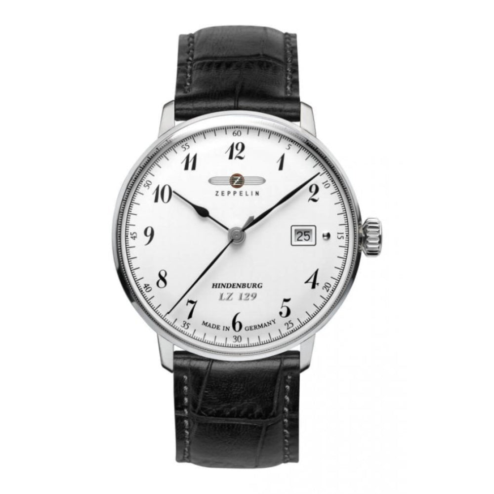 Series LZ129 Hindenburg Black Strap With White Dial Men's Watch