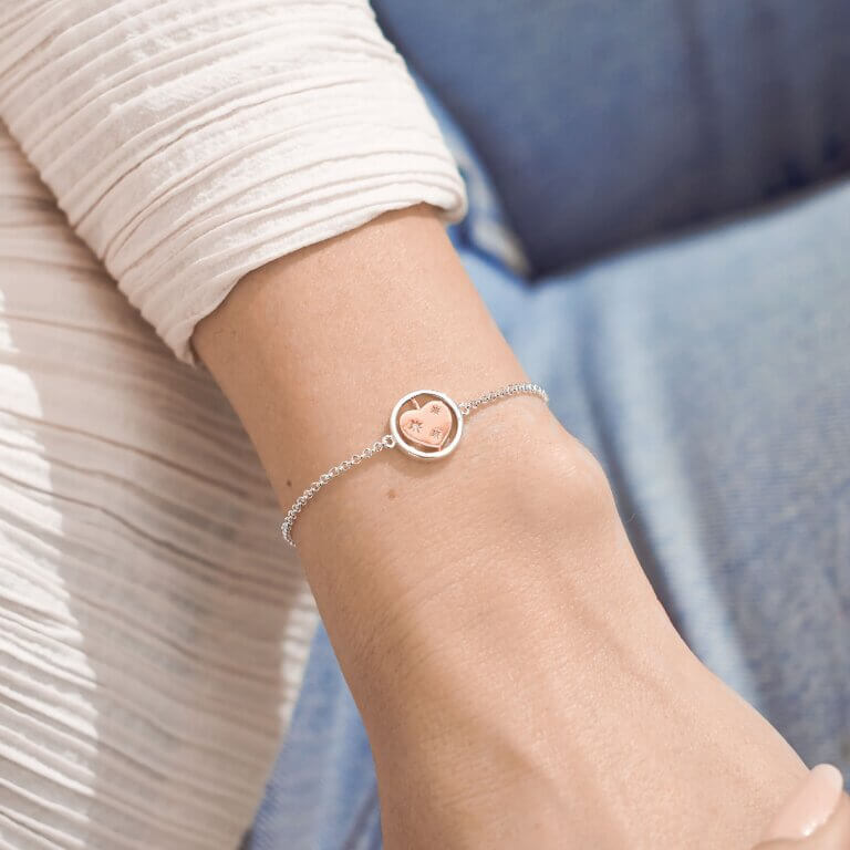Sentiment Spinners | Love | Silver And Rose Gold | Bracelet | 19cm Adjustable