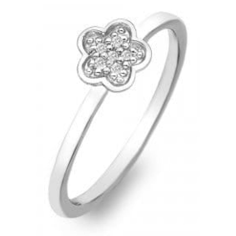 Stargazer Flower Ring in Silver