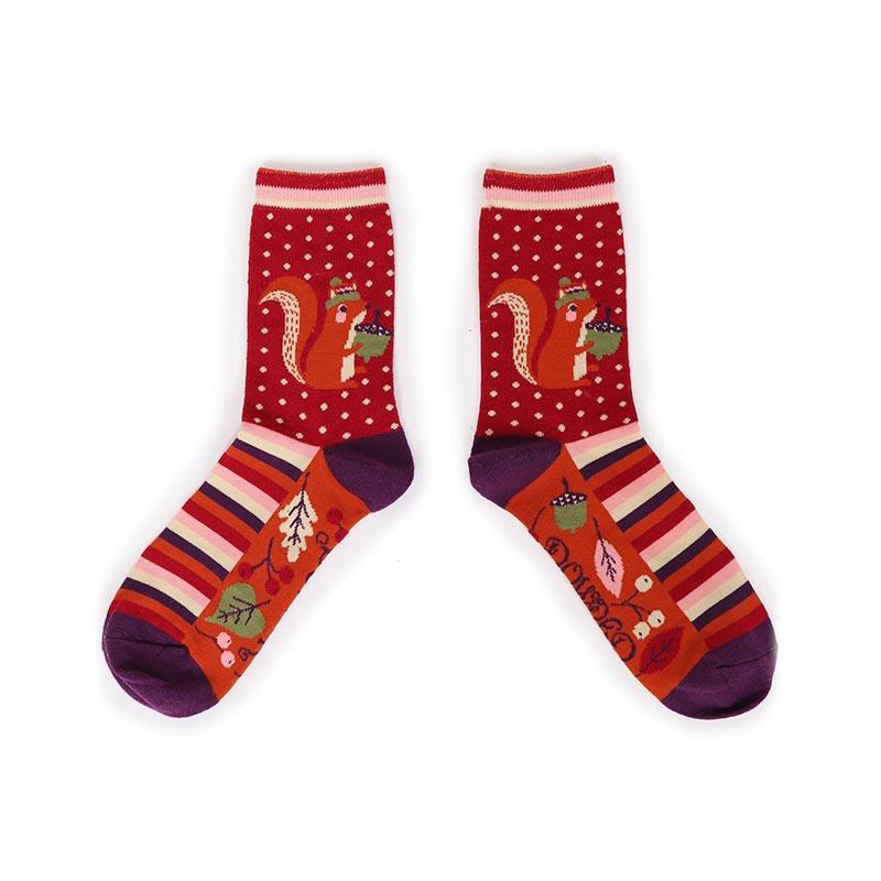 Nutty Squirrel Ankle Socks