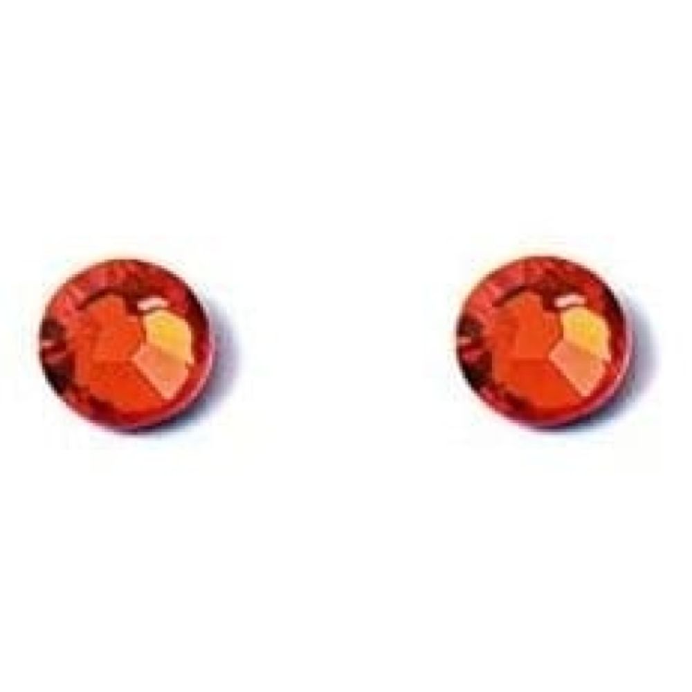 Ladies Circular Light Red Studded Swarovski Element Earrings