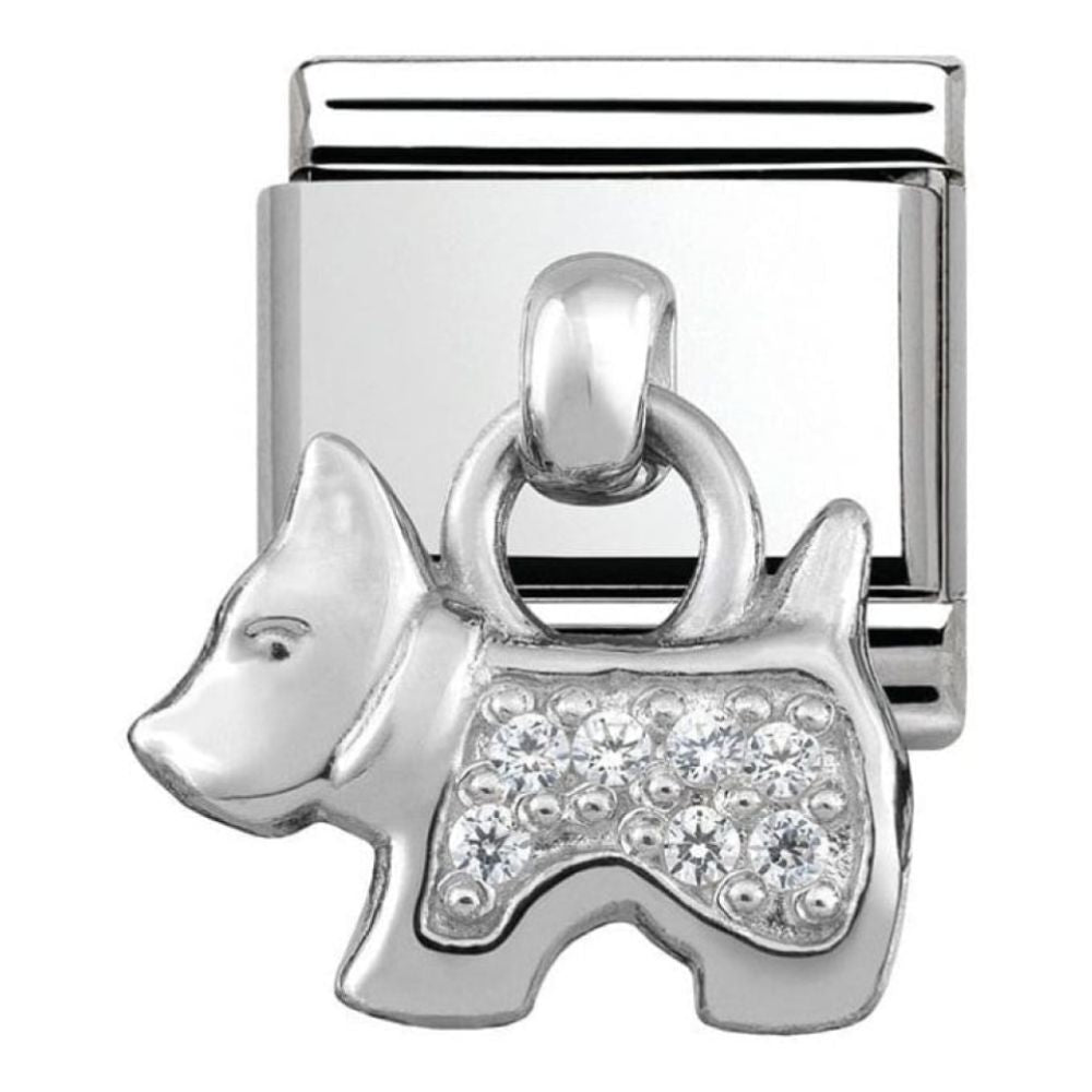 Classic CZ Dog Charm Link