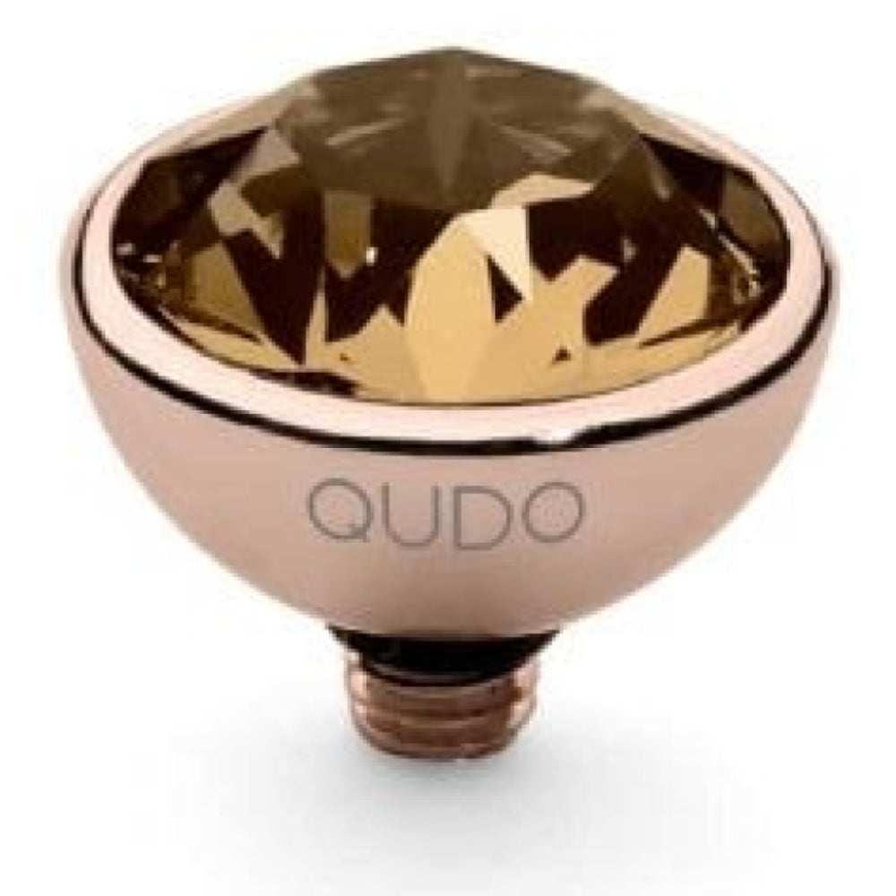Famosa Rose Gold 10mm Bottone Ring Top Light Colorado Topaz