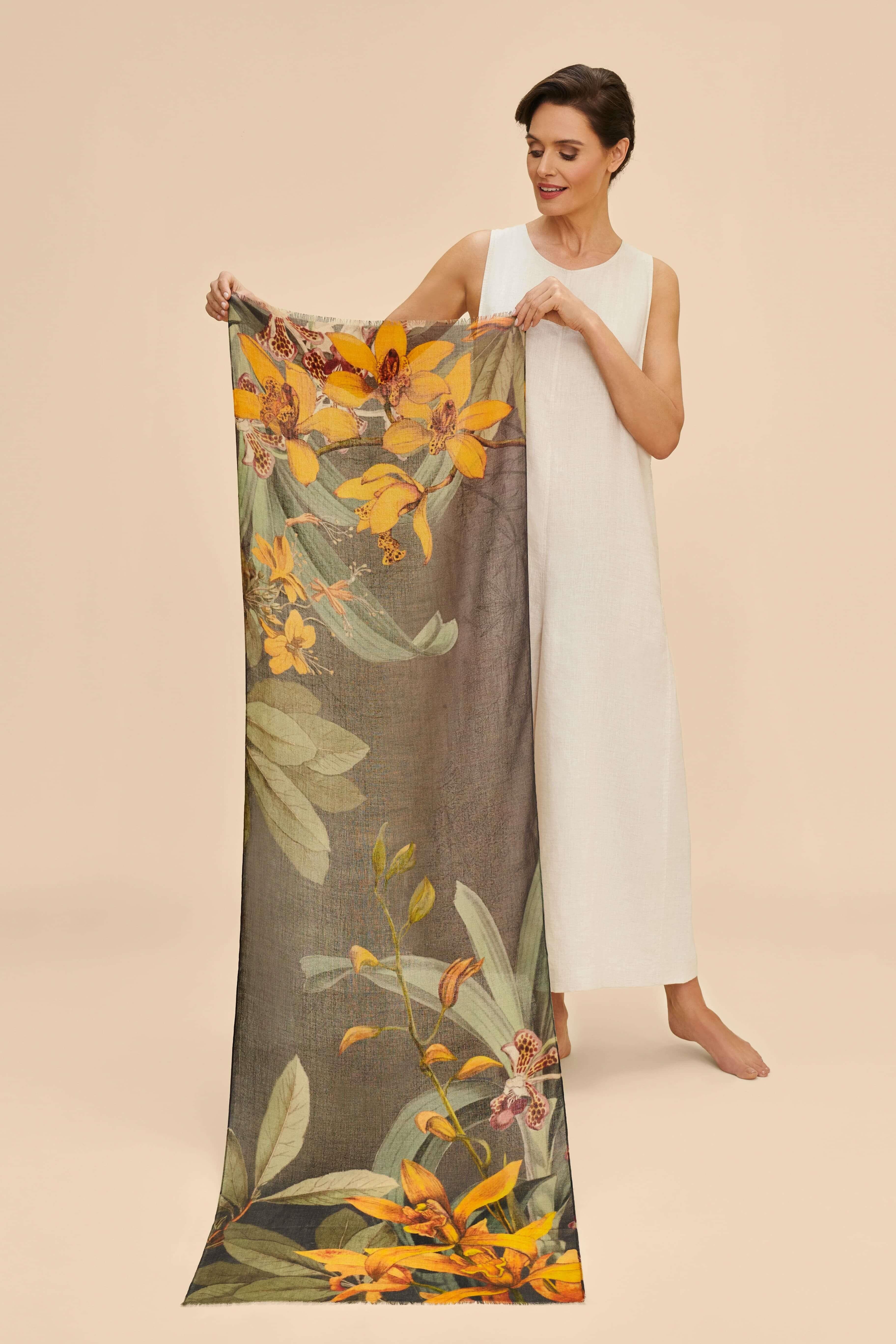 Wool Wrap Botany Bliss in Charcoal Scarf