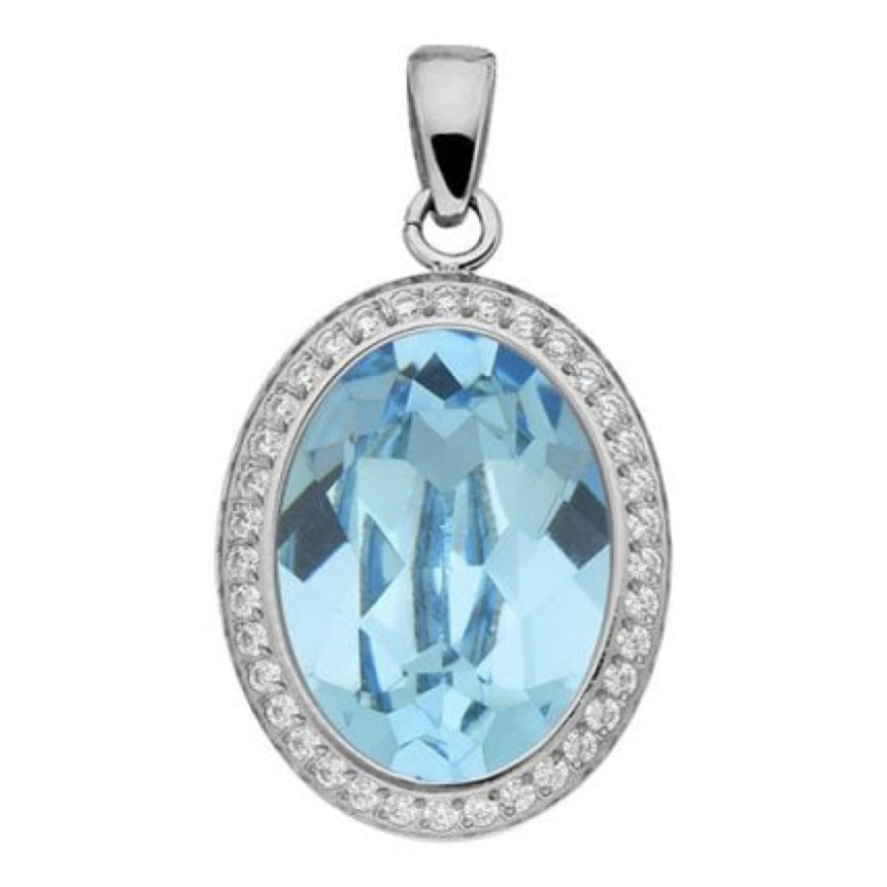 Pendant Tivola Deluxe Aquamarine Crystal Big Silver