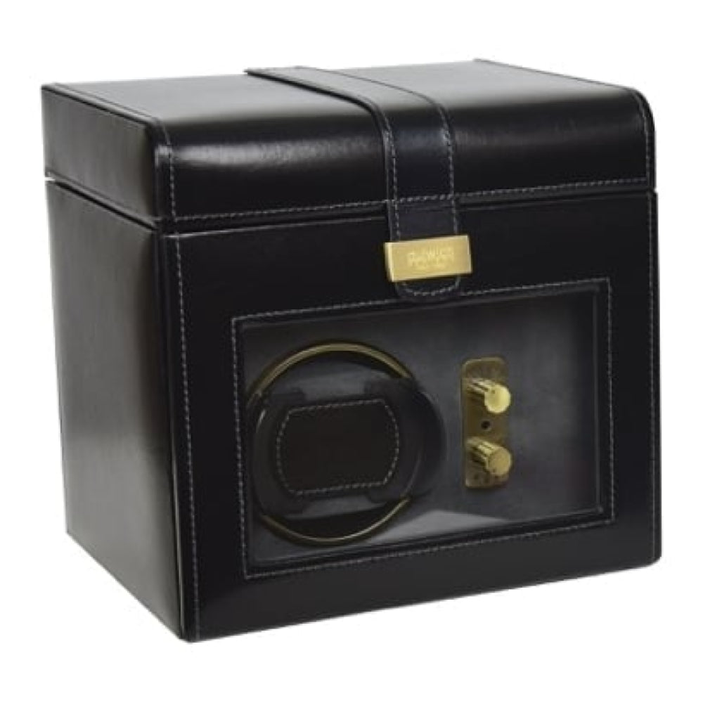 Black Leather Watch Rotator And Storage Box