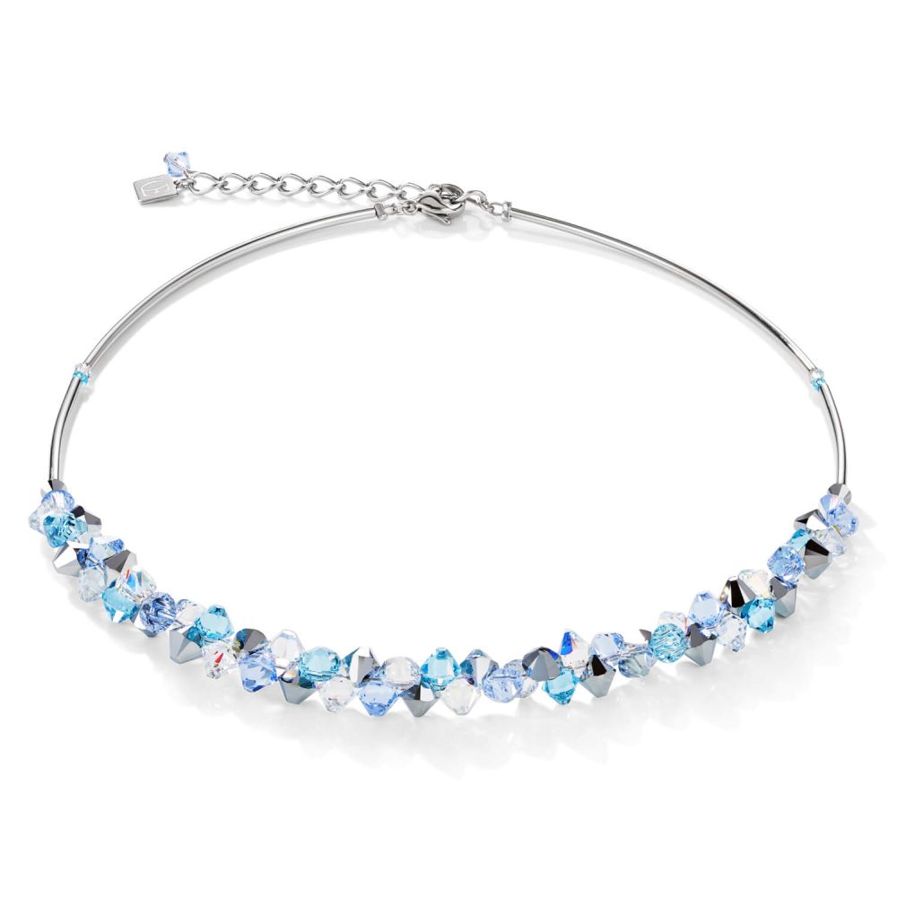 Swarovski Crystals & Stainless Steel Light Blue Necklace