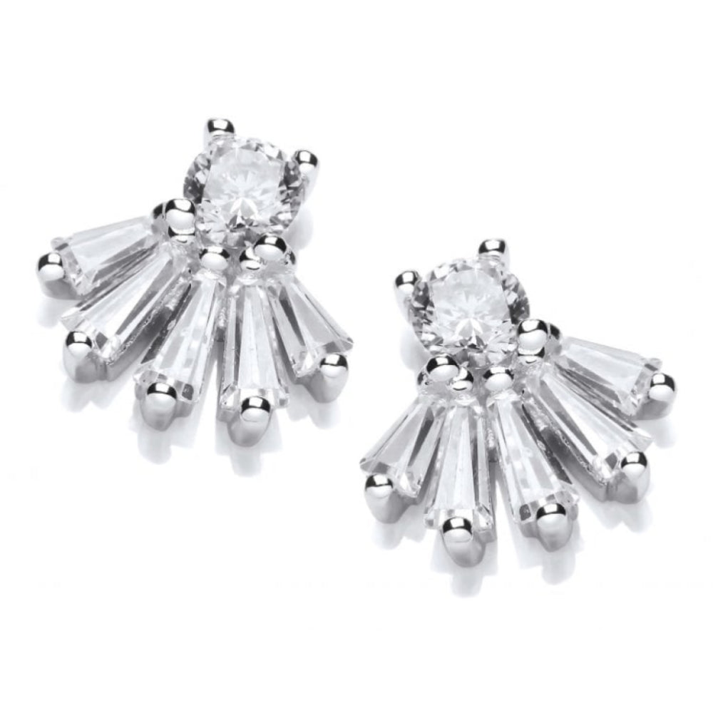 Silver Regal CZ Earrings