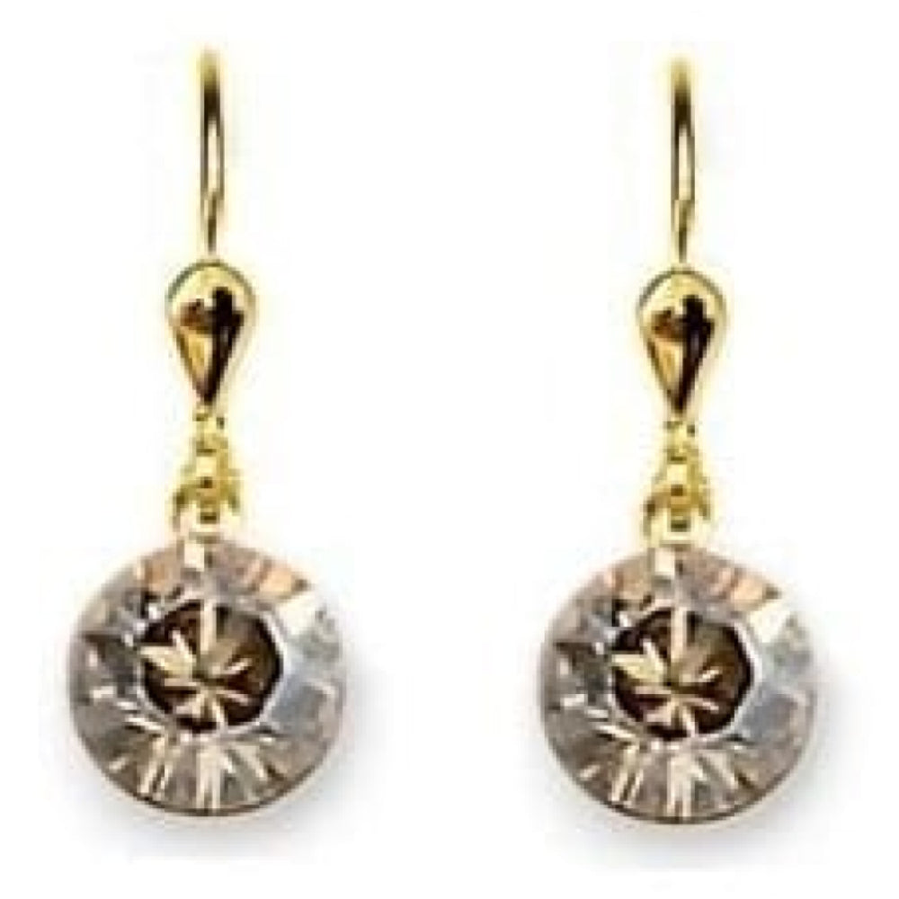 Ladies Clear Swarovski Elements Rhodium Plated Metal Earrings