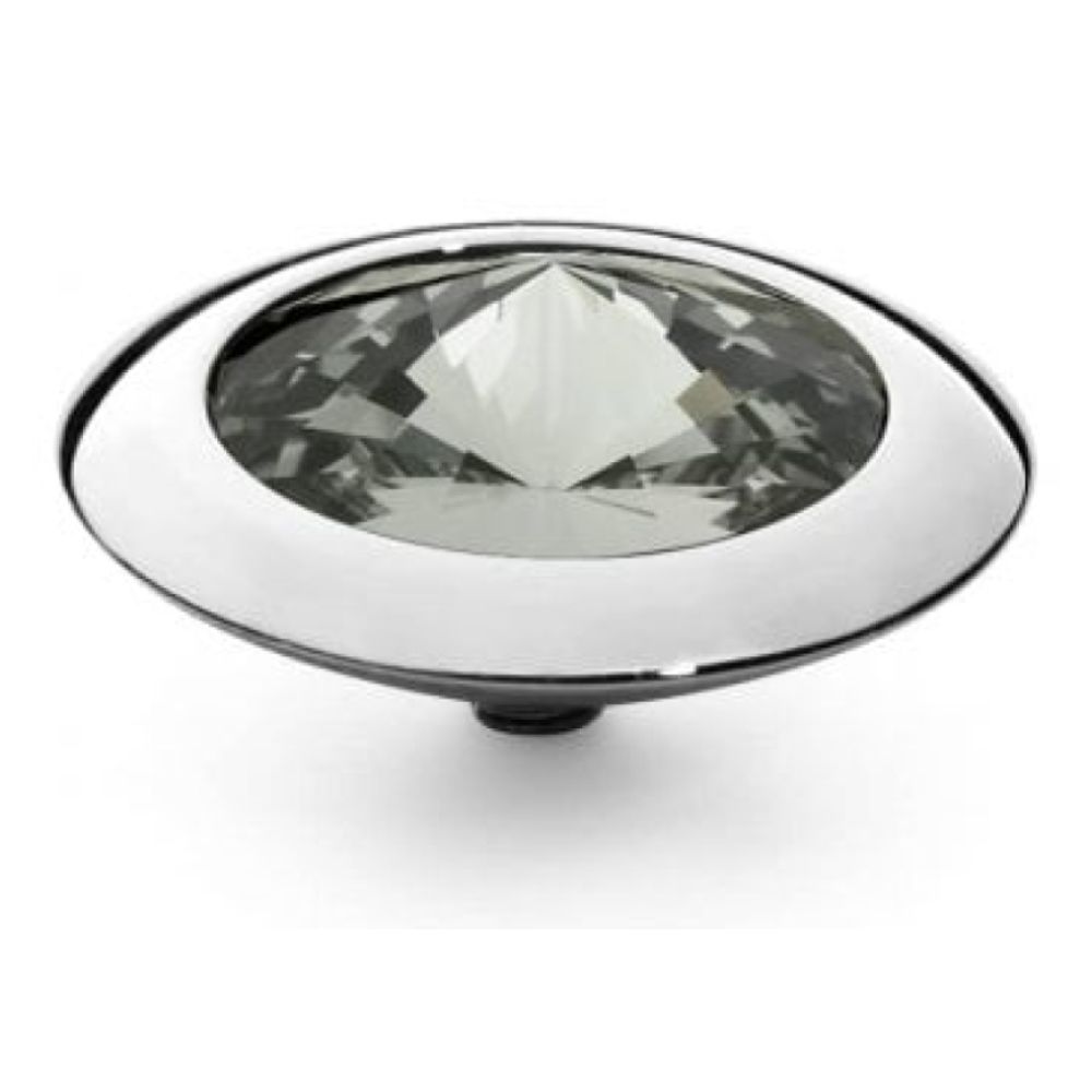 Famosa Silver 16mm Tondo Ring Top Black Diamond