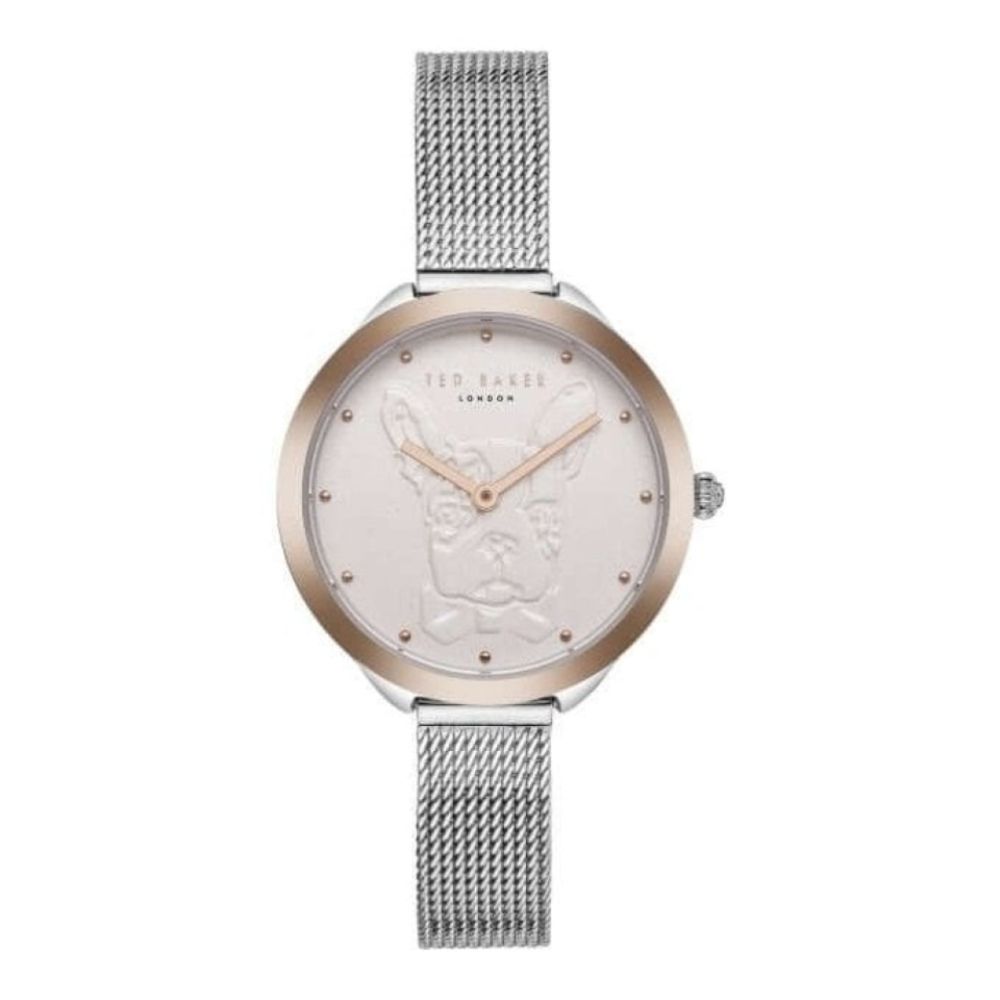 30mm Rose Gold Case Stainless Steel Mesh Bracelet Strap Ladies Watch