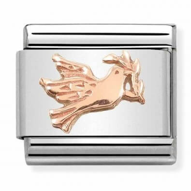 Composable Classic 9k Rose Gold Dove with Olive Link