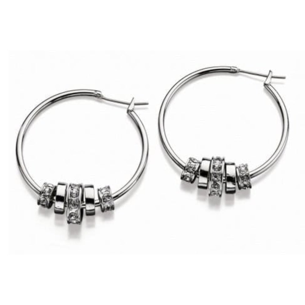 Ladies Stainless Steel Link Hoop Earrings