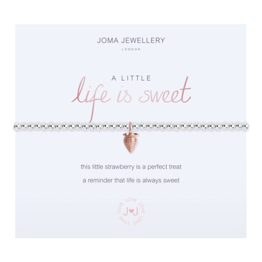 A Little -Life Is Sweet - Silver Charm - Silver Bracelet - 17.5cm Stretch