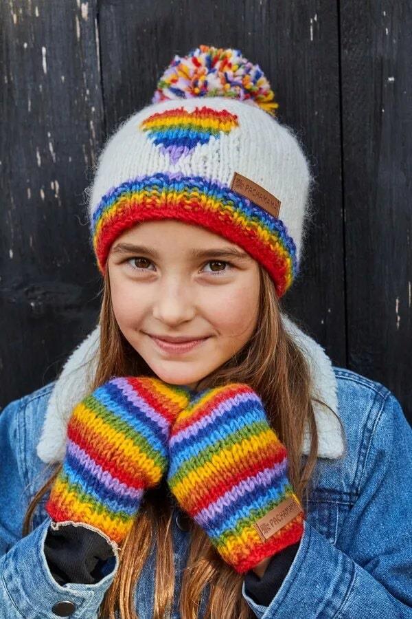 Kids Rainbow Mittens 6 To 8