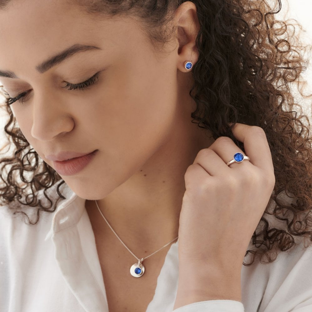 Sept Birth Stone Sterling Silver Earring