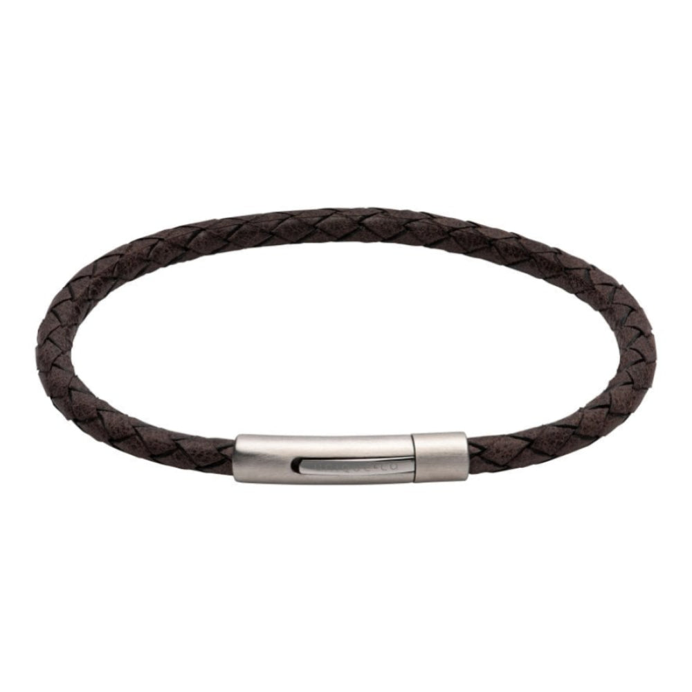 Moroccan Leather Bracelet BL Edge with Matte/Polished Steel Clasp