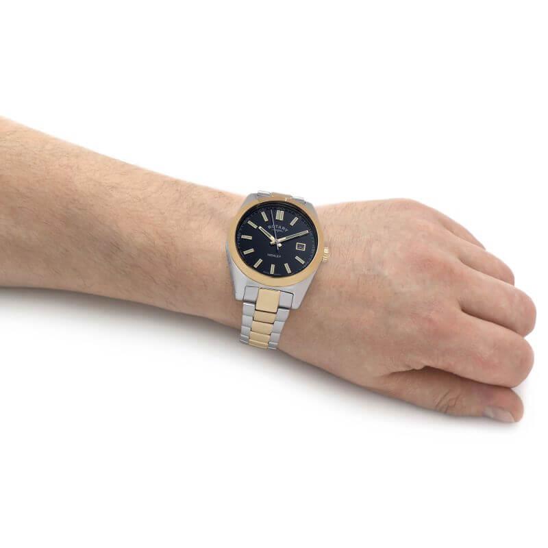 Henley Quartz Sapphire Blue Dial Two-Tone Watch