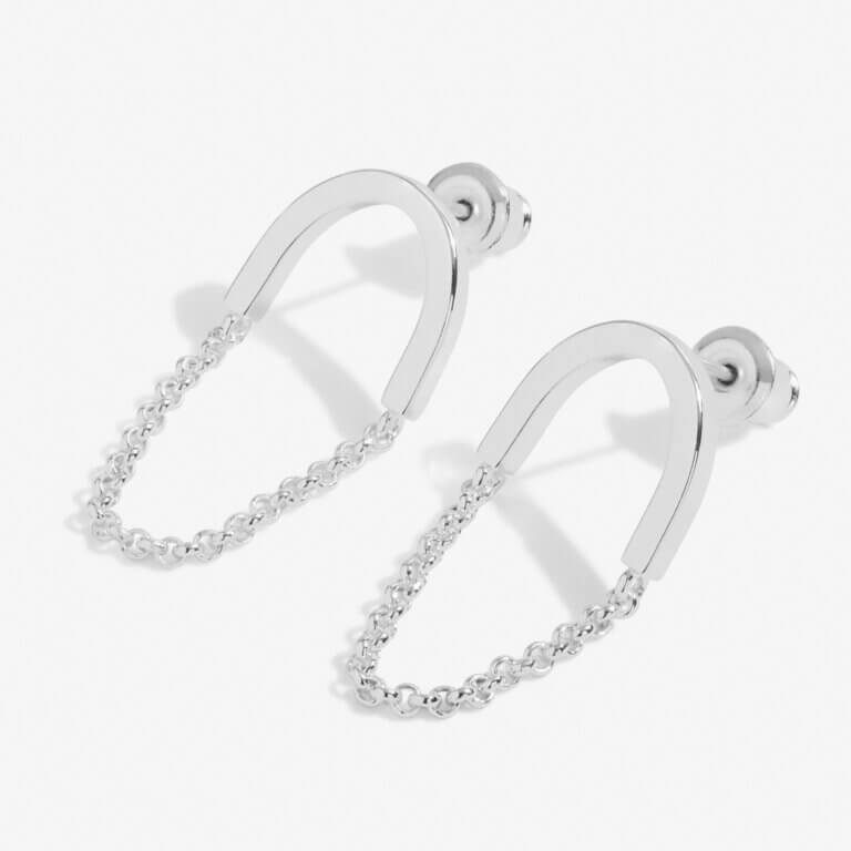 Statement Studs | Silver | Chain | Earrings