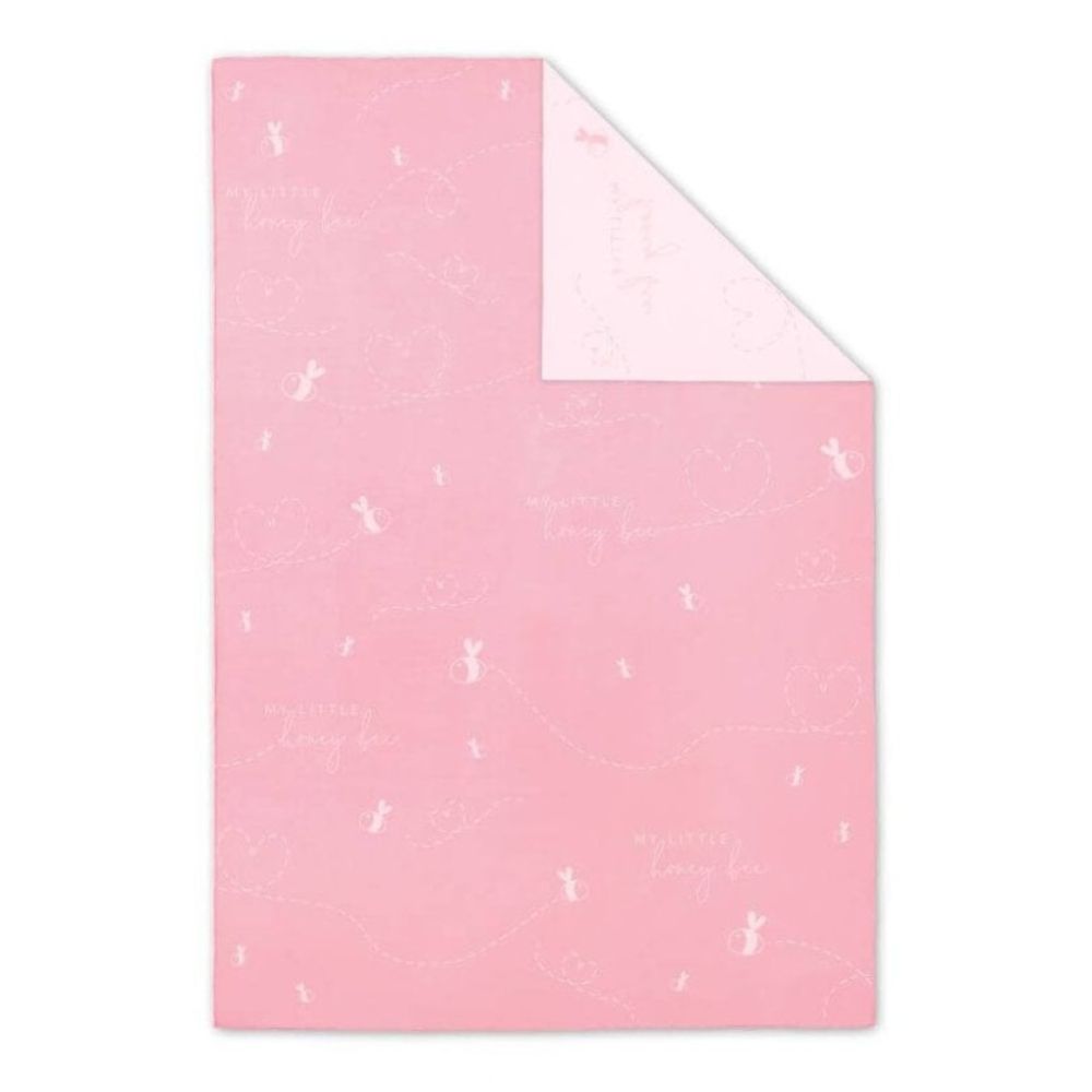 Baby Blanket - My Little Honeybee - Peachy Pink - 160x130cm