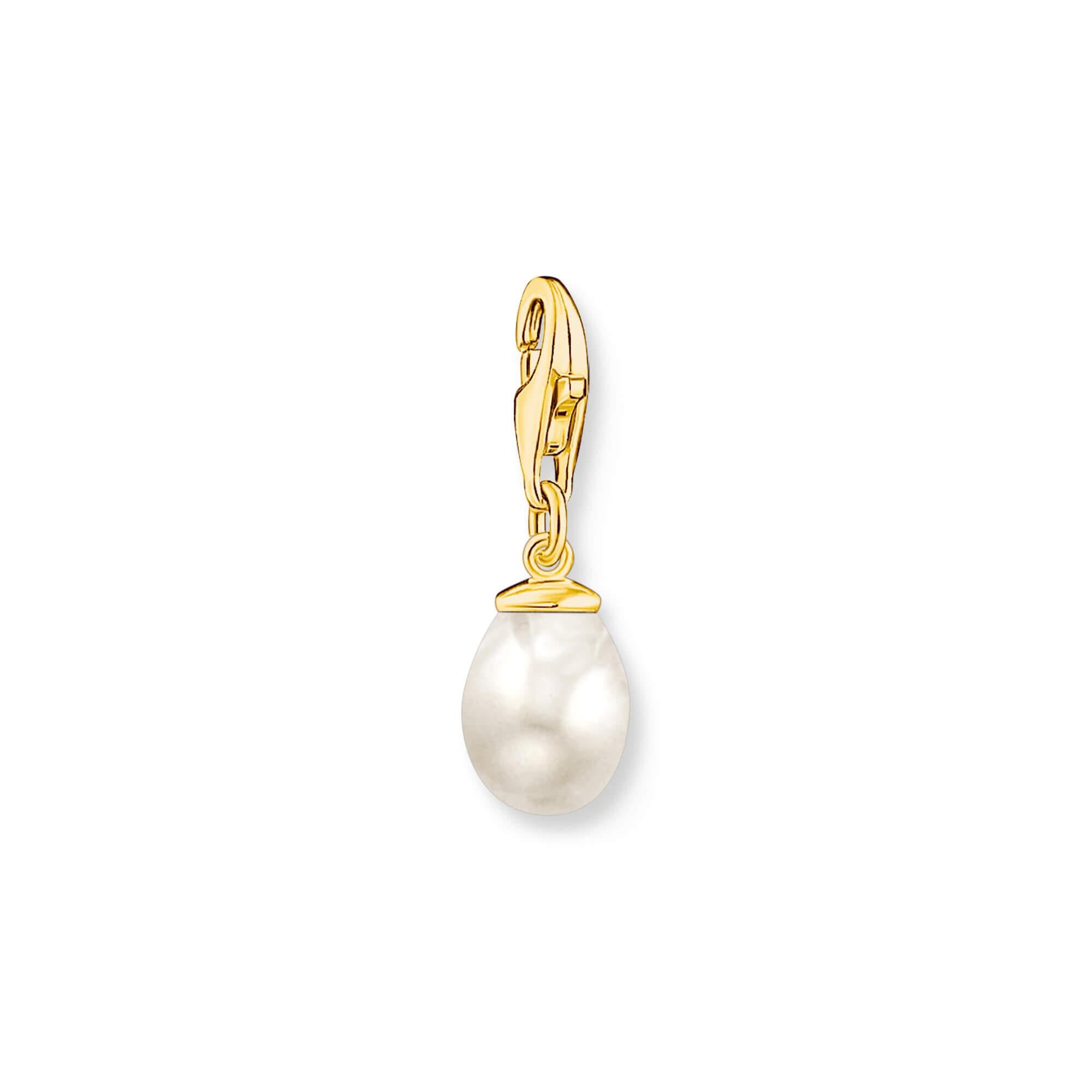 Gold Plated Pearl Charm Pendant