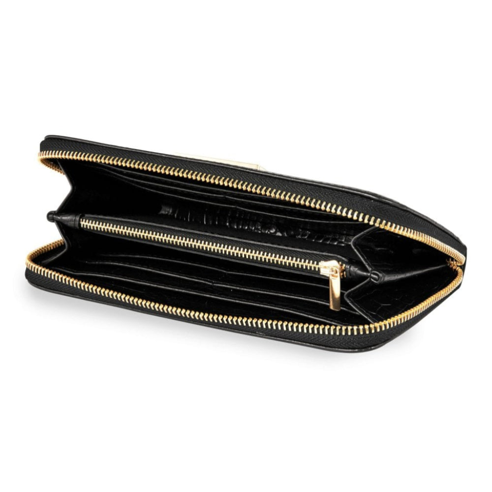 CELINE LARGE CROC PURSE - Black - 10x20x2.5cm