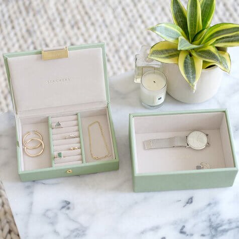 Sage Green Mini Jewellery Box Set of 2