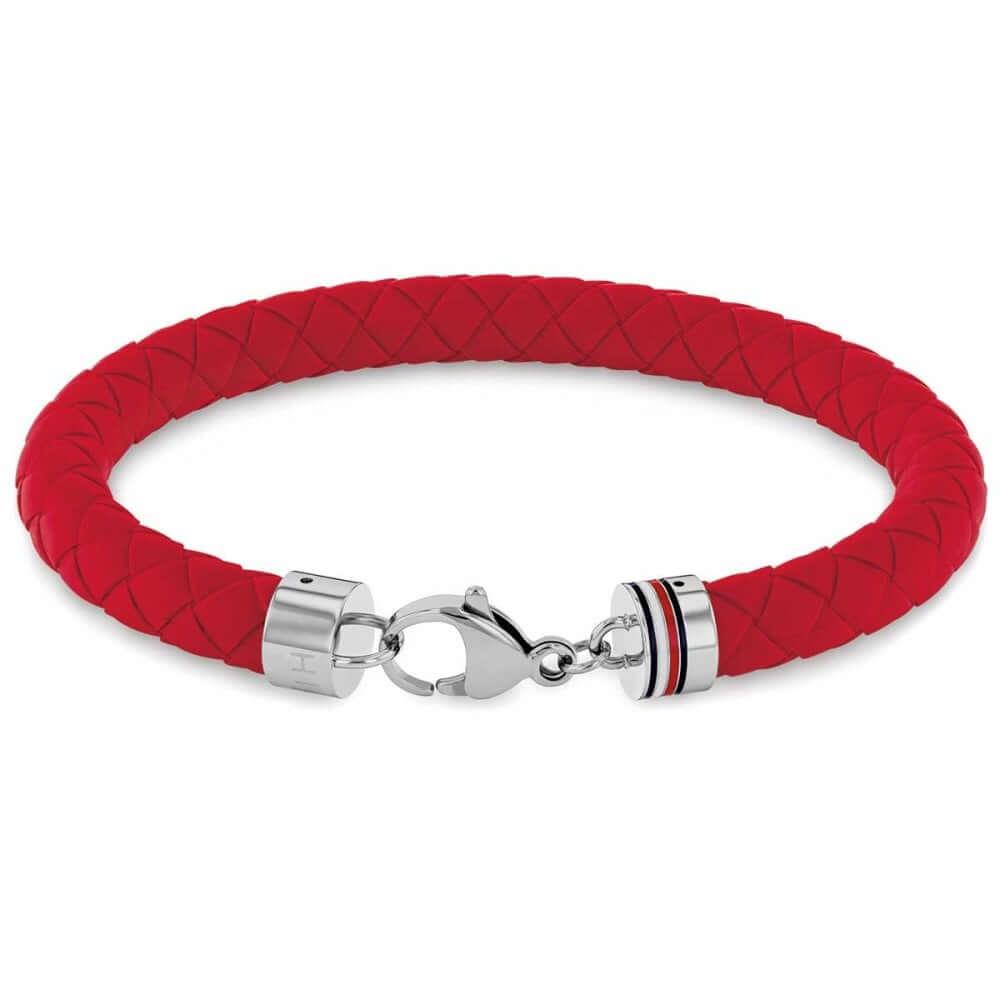 Red Braided Silicone Men's Bracelet