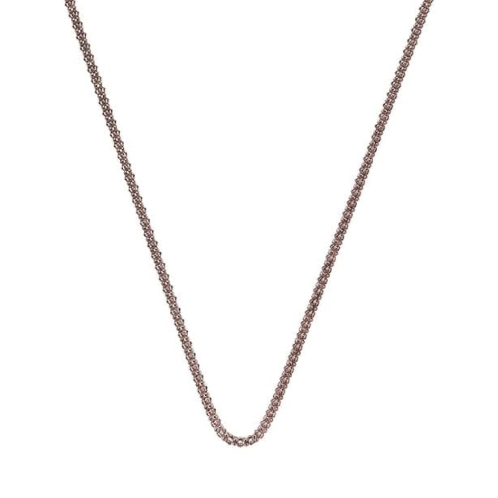 Rose Gold Plate Sterling Silver Popcorn Chain 24"